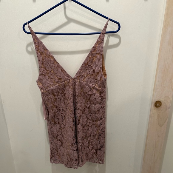Free People Dangerous Love Lavender Lace Mini Dress Size 4 - Picture 2 of 8